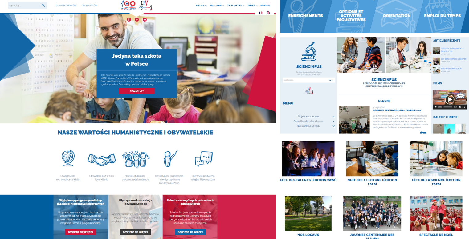 Projektowanie nowej strony internetowej Liceum Francuskiego w Warszawie